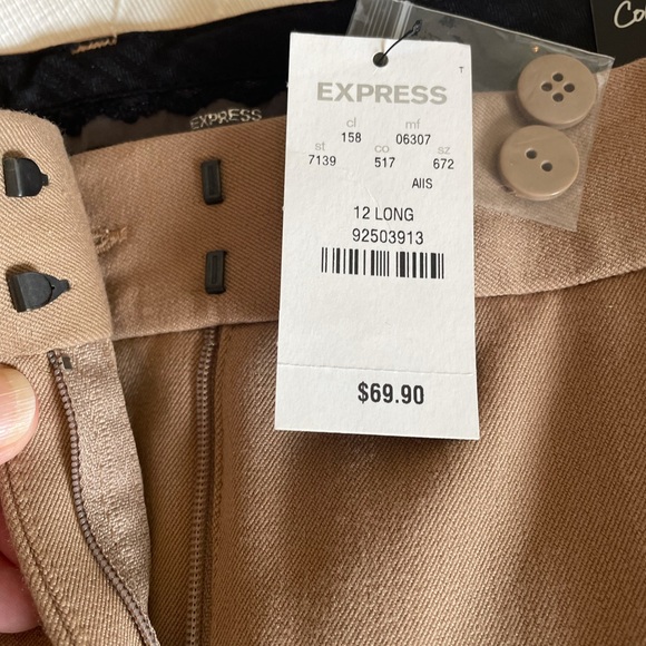 Express Columnist  Extreme flare tan pants 12/L - Picture 9 of 11